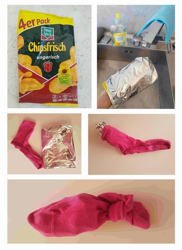 aus einer Socke lässt sich ein prima Knisterspielzeug basteln